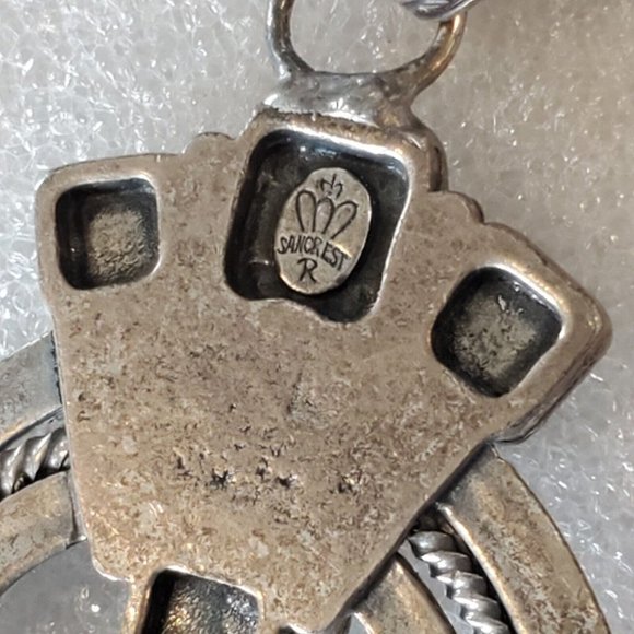 Vintage 50s? Sanford Sancrest R American Indian Heavy Silver‎ Link Chain Belt? main image 10